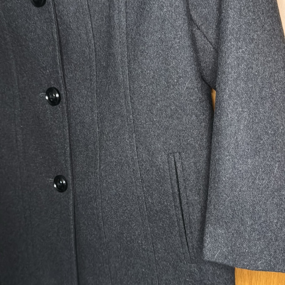 London Fog Womens Single-Breasted Wool Blend Size Large Charcoal grey coat - Picture 7 of 12